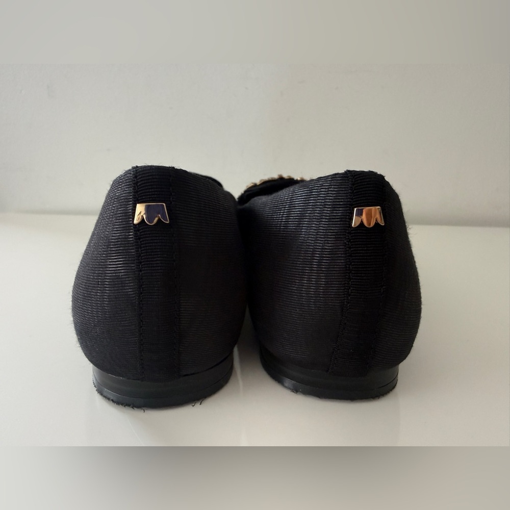 BIRDIES Jeweled Loafers Shoes Black Satin Size 9 - Picture 3 of 5